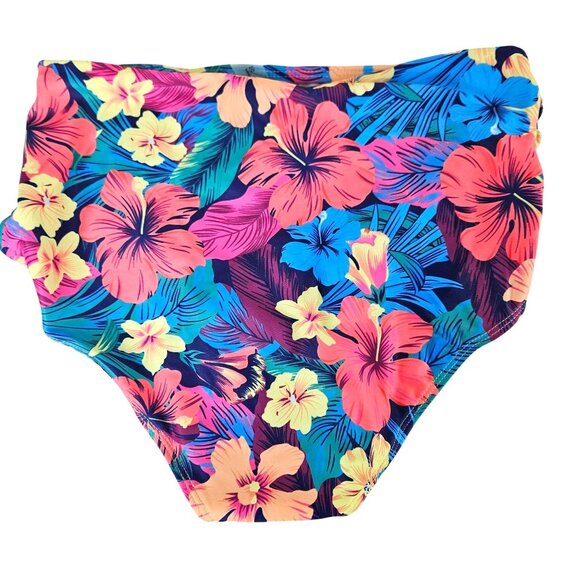 Womens Two-Piece Size S High Waisted Tropical Floral Swimsuit Vacation Beach - Picture 7 of 8